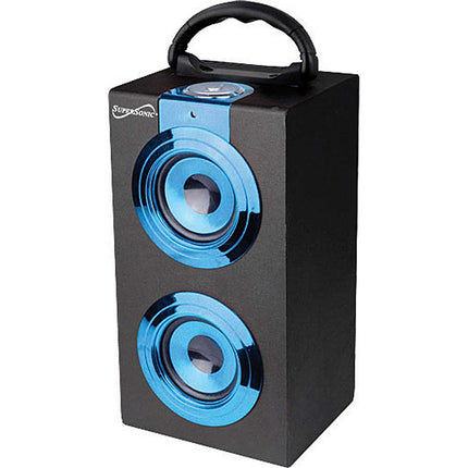 SC1321BL Portable Rechargeable Speaker w/FM Radio, Blue