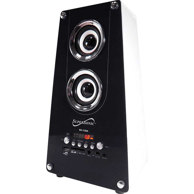 Portable LED Display Rechargeable Speaker With FM Radio, Black
