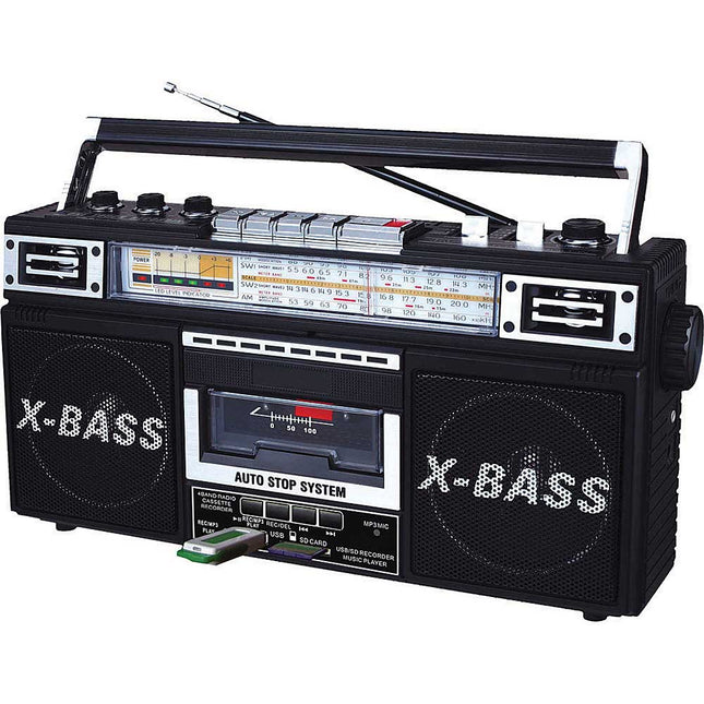 4 Band Radio & Cassette Player, Black