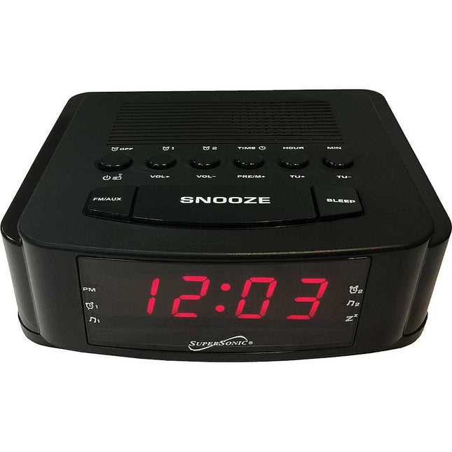 Dual Alarm Clock Radio with USB Charging Port