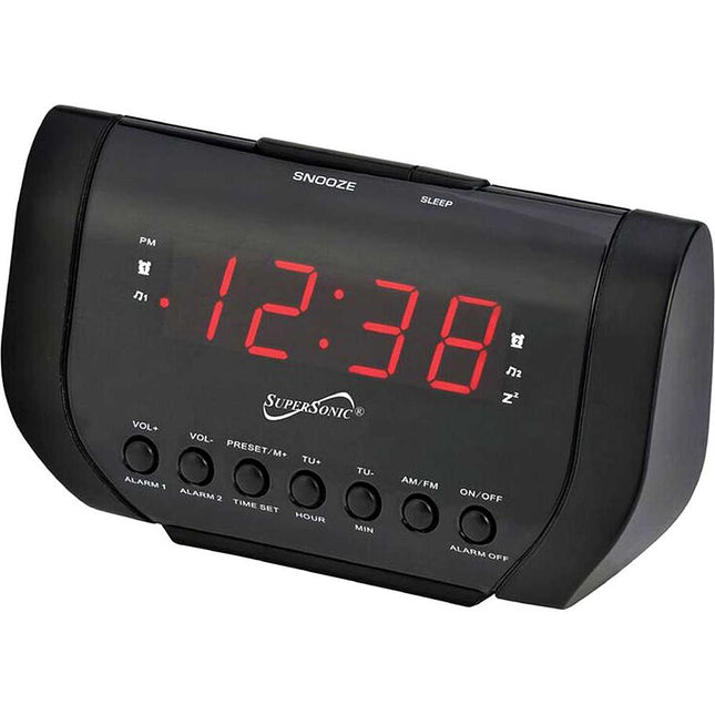 Dual Alarm Clock Radio with USB Port