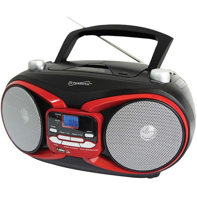 SC-504RD CD/MP3/USB Boombox, Red