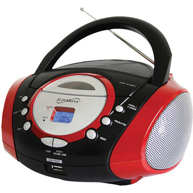 SC-508RD CD/MP3/USB Boombox, Red