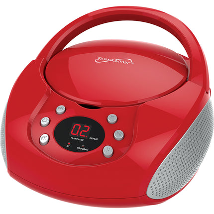 Bluetooth® Portable Audio System with CD Player, Red