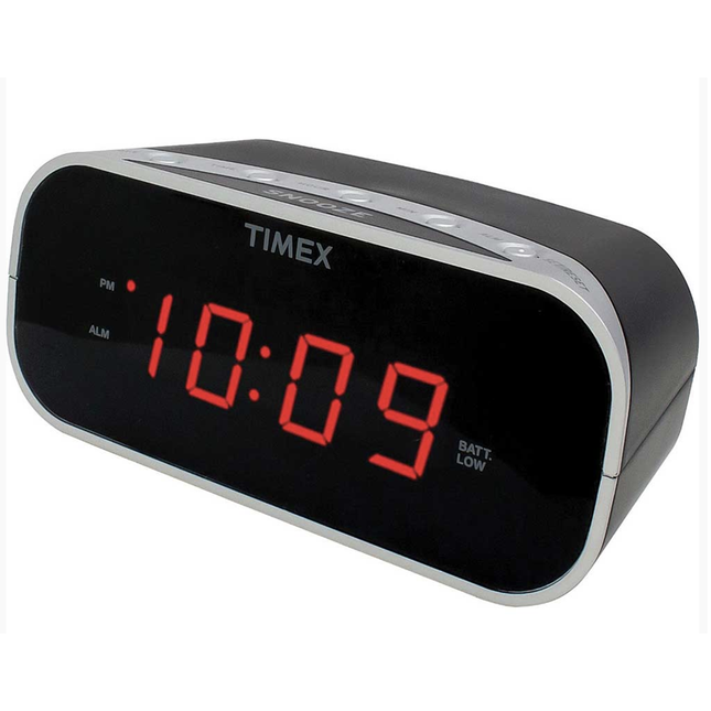 Alarm Clock with 0.7-Inch Display, Black