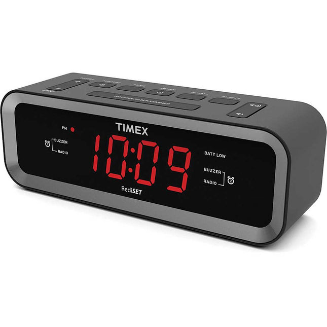 AM/ FM Dual Alarm Clock Radio w/USB Charge Port