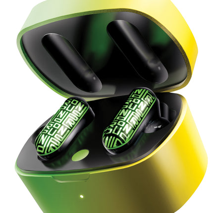 LED Wireless Earbuds, Yellow/Green