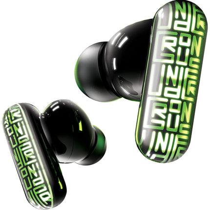 LED Wireless Earbuds, Yellow/Green