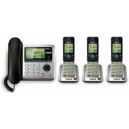 DECT 6.0 Corded/Cordless Phone with Digital Answering System, 4 Handset