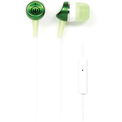 WI-1952 "Metallics" Earbuds w/ Mic, Green