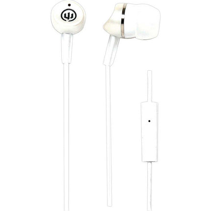 WI-1954 "Metallics" Earbuds w/ Mic, White
