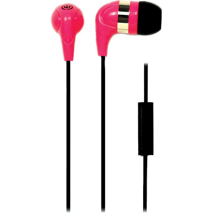 WI-2152 "Jaw Breaker" Earbuds w/ Mic, Pink