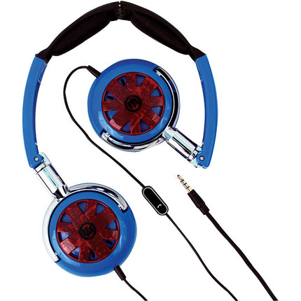 WI-8150 "Tour" Foldable Headphones w/ Mic, Blue