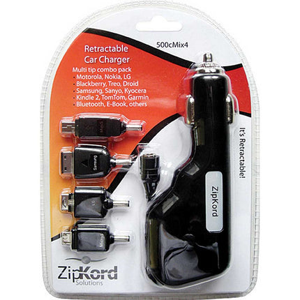 500CMIX4 Multi-Tip Retractable Car Charger Pack