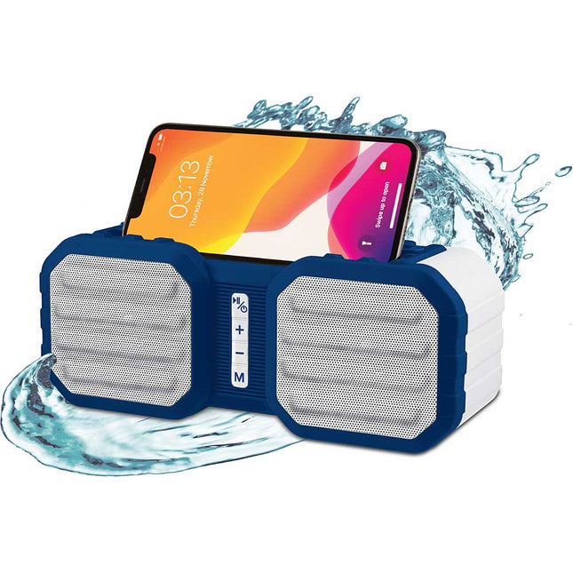 "Ranger" Portable Speaker Water Resistant and Rugged, Blue/White