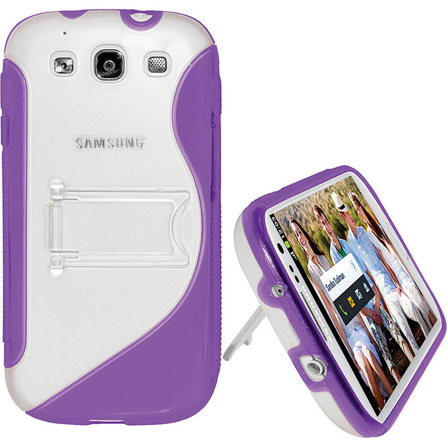 Protective TPU Case with Stand For Galaxy S III, Purple