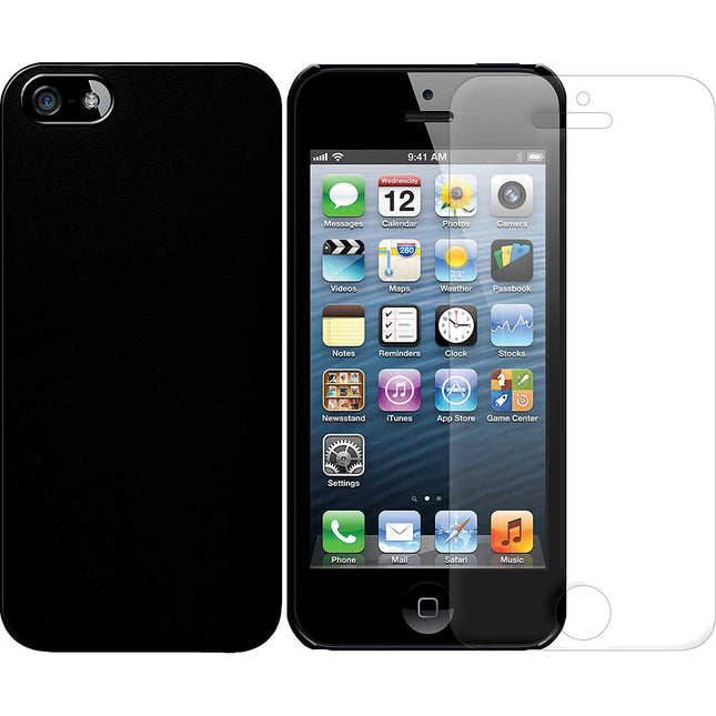 1 MM Super Slim Case with Screen Protector For iPhone 5, Black