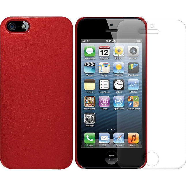 1 MM Super Slim Case with Screen Protector For iPhone 5, Red