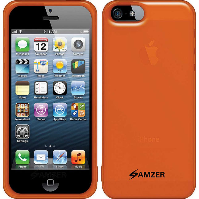 Soft Gel TPU Gloss Skin Case For iPhone 5, Orange