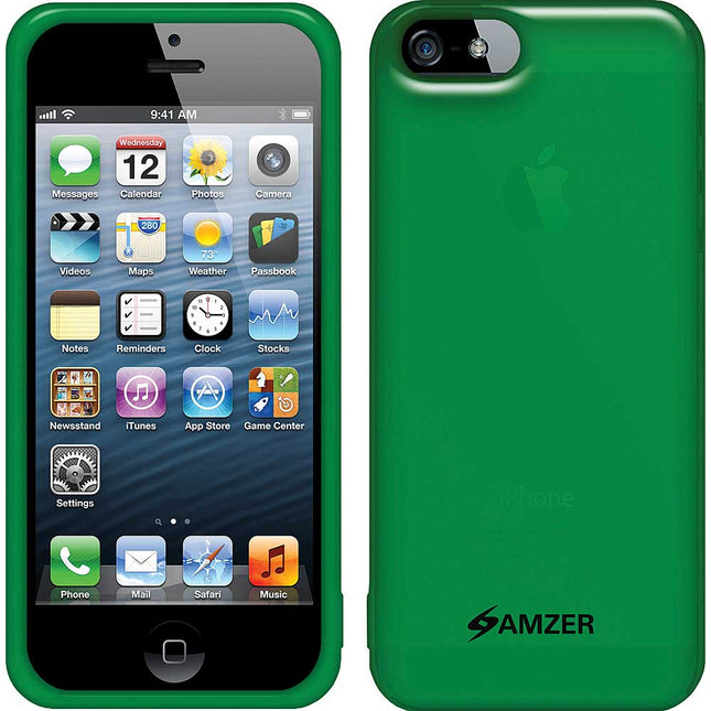 Soft Gel TPU Gloss Skin Case For iPhone 5, Translucent Green