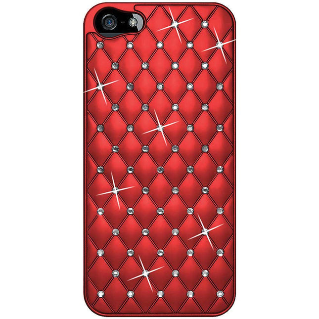 iPhone 5 Diamond Lattice Snap On Shell Case, Dark Red