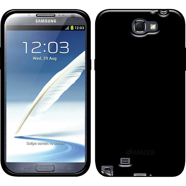 Soft Gel TPU Gloss Skin Case For Galaxy Note II, Black