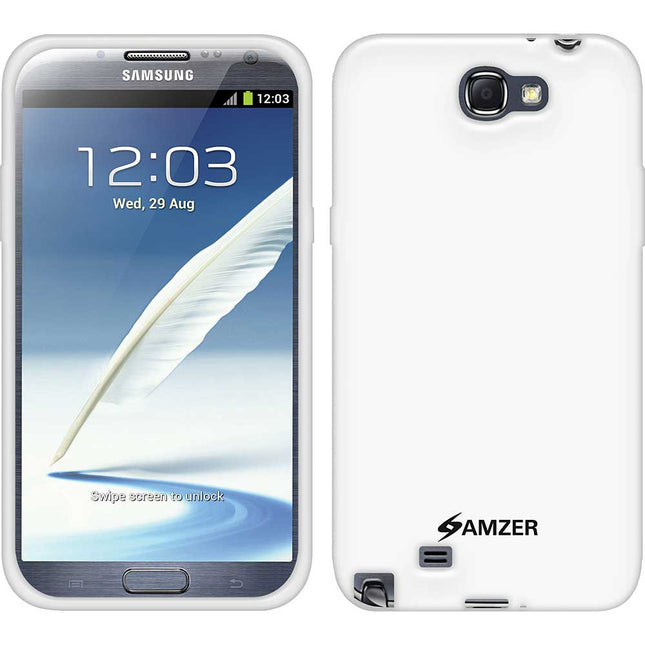 Soft Gel TPU Gloss Skin Case For Galaxy Note II, White