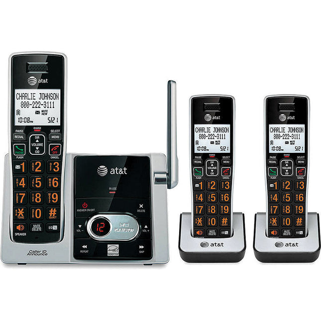 DECT 6.0 Expandable Cordless Phone w/Answering System and Caller ID, 3 Handsets