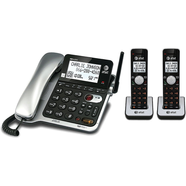 DECT 6.0 Expandable Phone System with Digital Answering System, Black/Silver