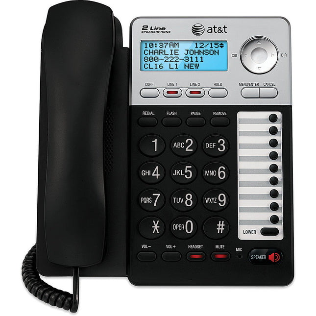 2-Line Speakerphone with Caller ID & Call Waiting, Black