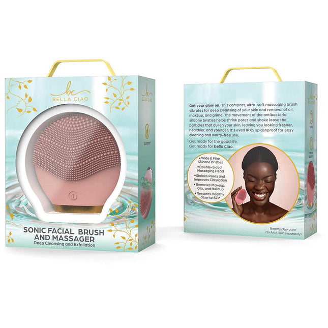 TRAVEL SILICONE FACIAL BRUSH AND MASSAGER