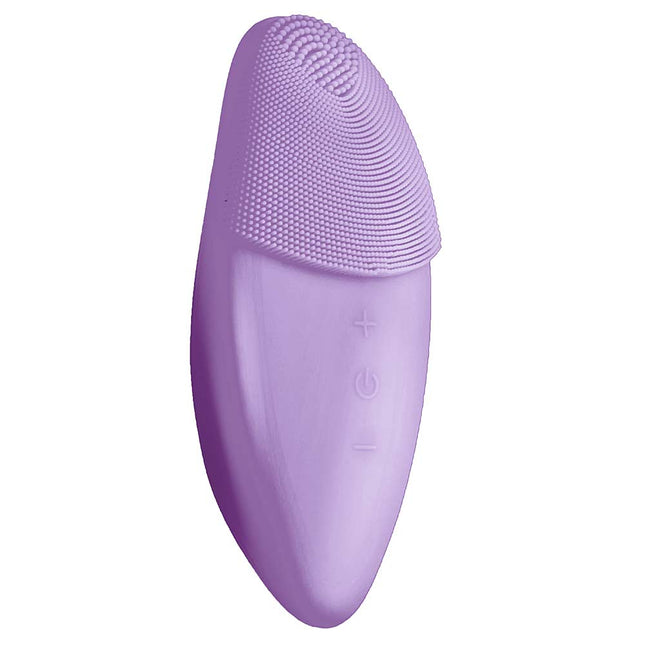 Ergonomic Silicone Facial Brush and Massager, Purple