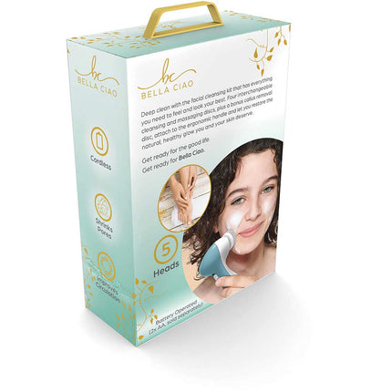 6-PIECE FACIAL CLEANSING SET WITH MASSAGER, Blue