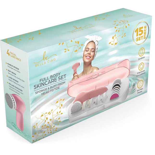 13-PIECE ROTARY FACE AND BODY CLEANSING SET, Pink