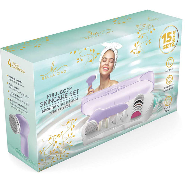 13-PIECE ROTARY FACE AND BODY CLEANSING SET, Lavander