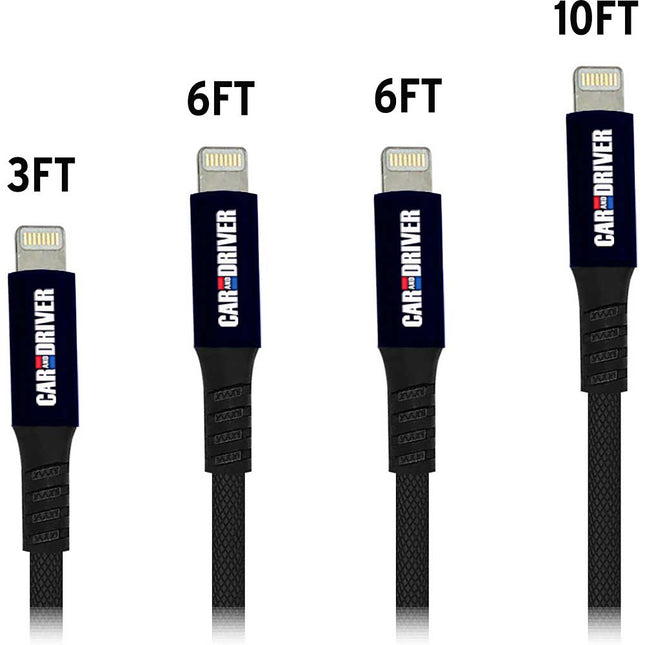 USB to Lightning Connector, 4 Braided Black Cables