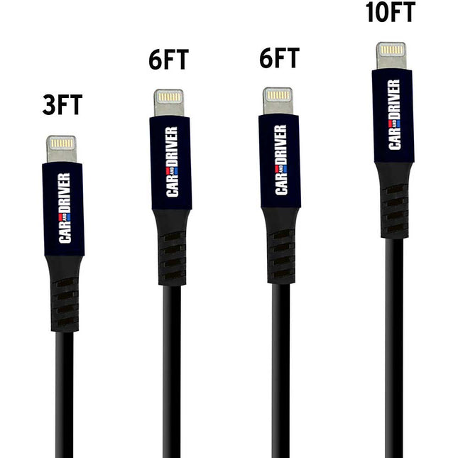 USB to Lightning Connector, 4 PVC Black Cables