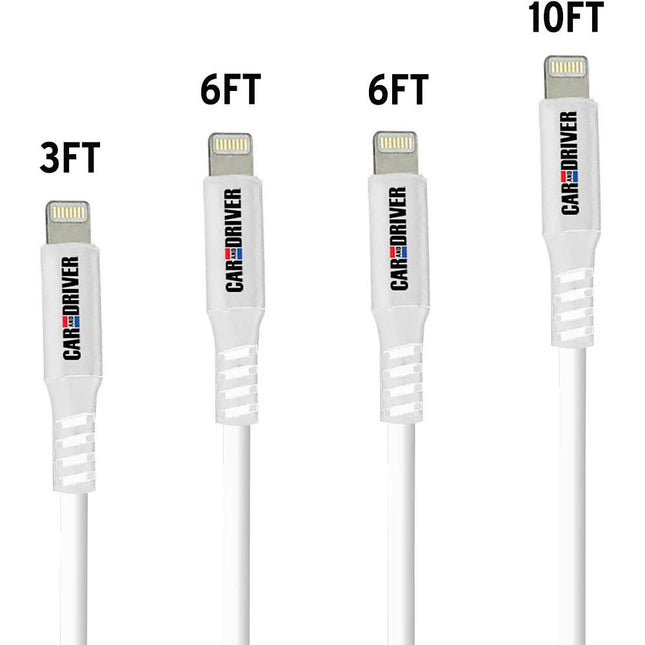 USB to Lightning Connector, 4 PVC White Cables