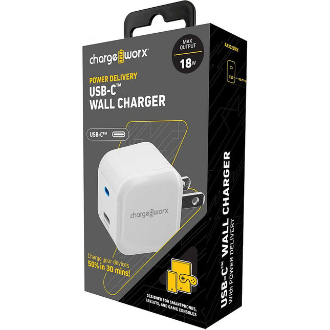 USB-C Wall Charger w/Power Delivery, White