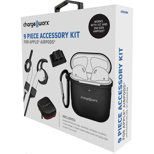 9 Piece Accessory Kit AppleÂ® AIRPODS®, Black