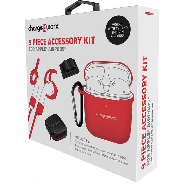 9 Piece Accessory Kit AppleÂ® AIRPODS®, Red