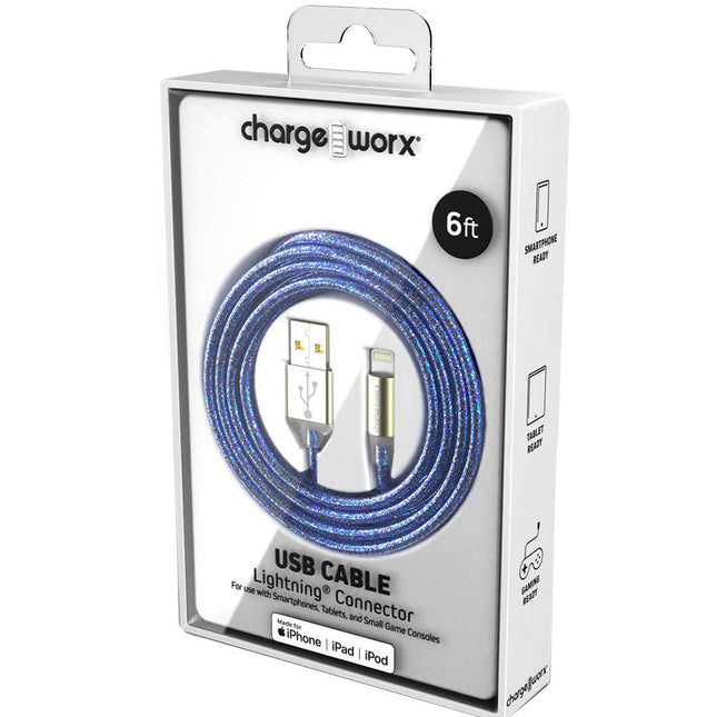 GlowSync 6 FT Lightning Cable, Dark Blue