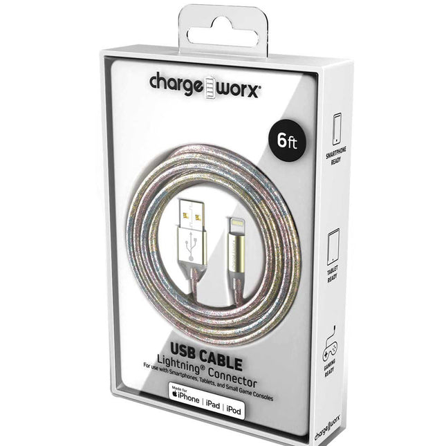 GlowSync 6 FT Lightning Cable, Multicolor