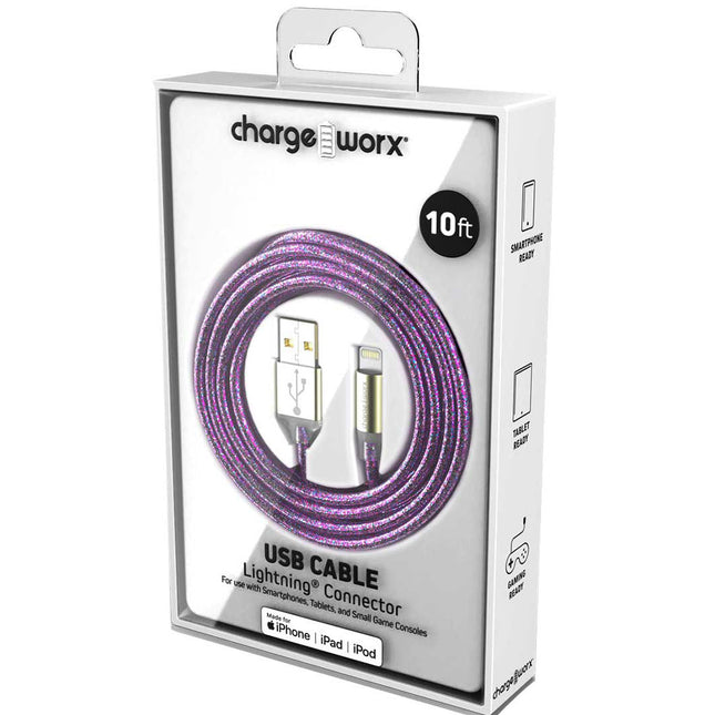 GlowSync 10 FT Lightning Cable, Violet