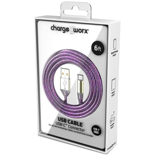 GlowSync 6 FT UCB-C Cable, Violet