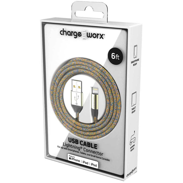 Elements 6 FT Lightning Cable, Multicolor