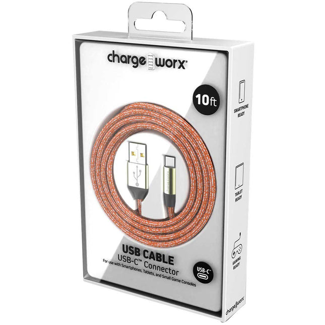 Elements 10 FT UCB-C Cable, Orange