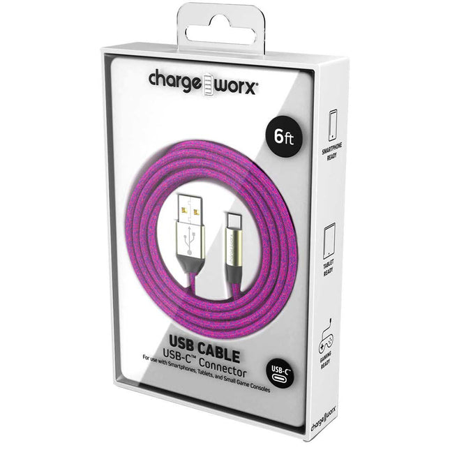 Elements 6 FT UCB-C Cable, Violet