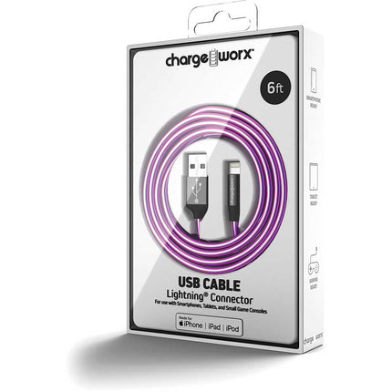 ColorCords 6 FT Lightning Cable, Violer