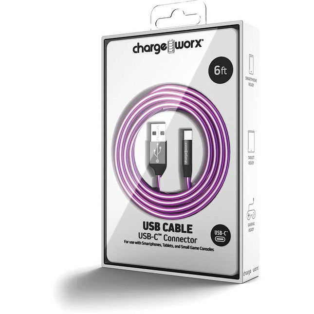 ColorCords 6 FT UCB-C Cable, Voilet